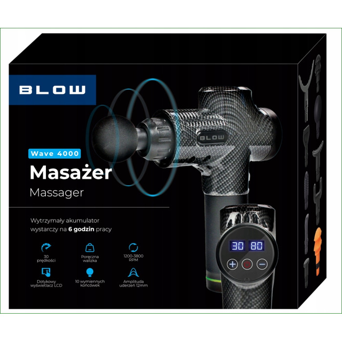 Перкусійний масажер для тіла та спини Massage Gun Pro: набір з 10 насадок