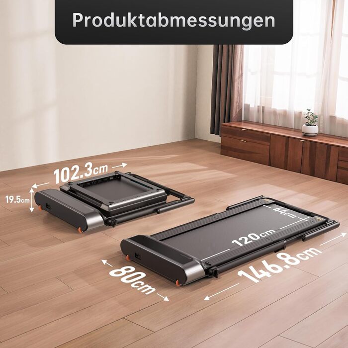 WalkingPad R2/R3 Hybrid+ - Бігова доріжка для дому та офісу, складана, LED-дисплей, App, без монтажу (до 120кг, до 12км/год)