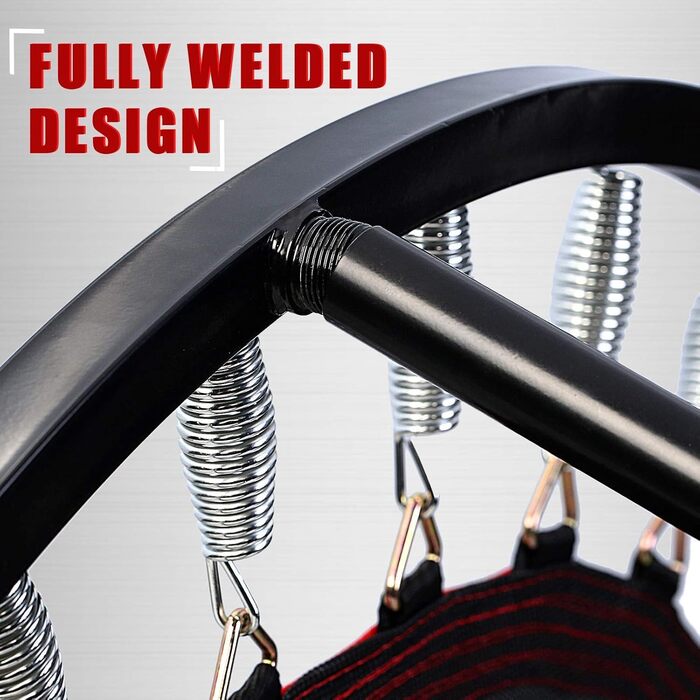 Міні-батут Kanchimi для дому з ручкою, 122 см, чорний/зелений