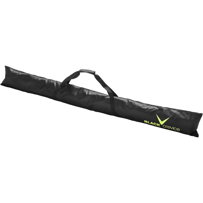 Чохол для лиж Black Crevice Nordic 210 см, міцний, 600D/PVC, з подвійною застібкою-блискавкою і ременем, чорний/жовтий