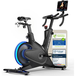 Велотренажер Sportstech sBike Lite з LED-дисплеєм: розумний ергометр для домашніх тренувань, з підтримкою курсу та тримачем для планшета, сірий колір