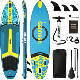 Надувна SUP-дошка Eggory для риболовлі 335x89x15 см, витримує до 200 кг, з універсальним кріпленням для камери та рибальським тримачем, для всіх рівнів, з веслом та аксесуарами