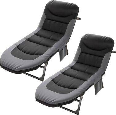 Розкладне ліжко Cozykimo для кемпінгу та відпочинку: кемпінг, риболовля, гості, сад, подорожі (чорний)