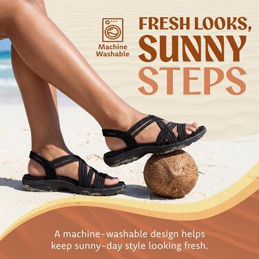 Жіночі спортивні сандалії Skechers Reggae Slim - Simply Stretchy Hands Free Slip-ins, чорні, розмір 40 EU