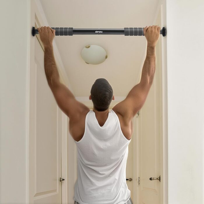 Кімнатна турнік Gymtek для дверних прорізів 63-100 см - для домашнього фітнесу та силових тренувань (чорний)