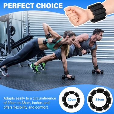 Набір манжет для зап'ястя 2 шт. чорного кольору, 2 * 480г, регульовані вантажні манжети для фітнесу, йоги, аеробіки та силових тренувань