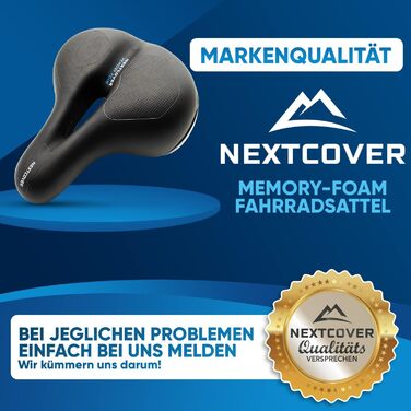 Велосипедне сідло NEXTCOVER для жінок і чоловіків з ергономічною формою, вентиляційною вставкою Airflow та наповнювачем Memory Foam для максимального комфорту