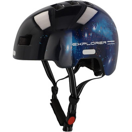 Дитячий велосипедний шолом FISCHER BMX з LED підсвіткою, для велосипеда, самоката, dirt bike, з інтегрованим заднім ліхтарем