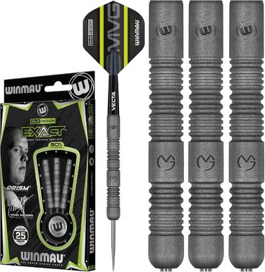 Дротики WINMAU Michael Van Gerwen MvG Exact 25 г, вольфрамові з оперенням і стрижнями