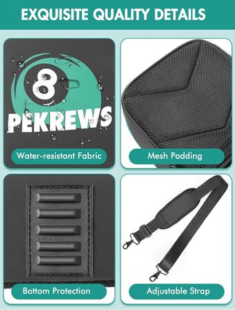 М'яка сумка-чохол для більярдного кийка PEKREWS з рюкзачними лямками, на 4 прикладиші, 4 шафти та аксесуари, чорна, розмір L