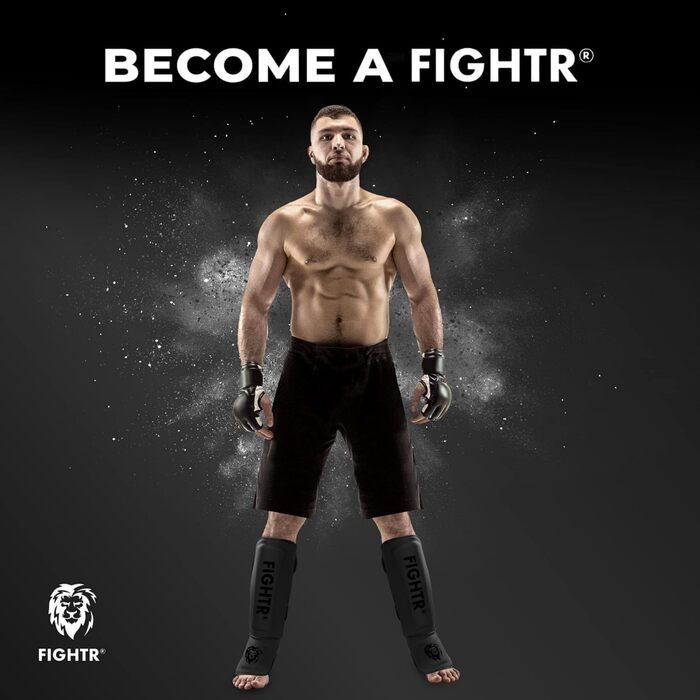 FIGHTR® професійний щиток для гомілки, екстра товстий – ідеальний захист і посадка для кікбоксингу, MMA, муай тай, єдиноборств
