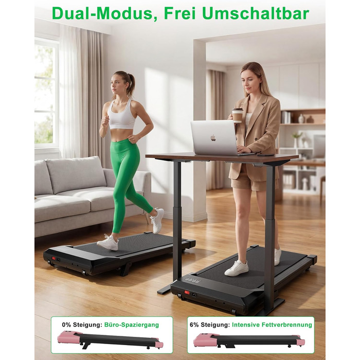 Бігова доріжка Lacuffy Walking Pad з нахилом та AI-тренуванням, керування через додаток, для дому та під стіл, макс. 136 кг, 90 см, чорна