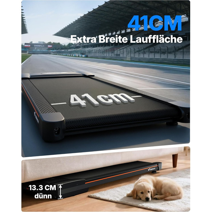 MERACH Walking Pad - біговий килимок для дому з регулюванням нахилу до 12%, максимальне навантаження до 180 кг, тихий мотор, стіл для бігу, дистанційне керування, динамік