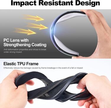 Окуляри для сноуборду та гірськолижного спорту Odoland, чорні, дзеркальні, VLT 14% - захист від сонця та запобігання запотіванню