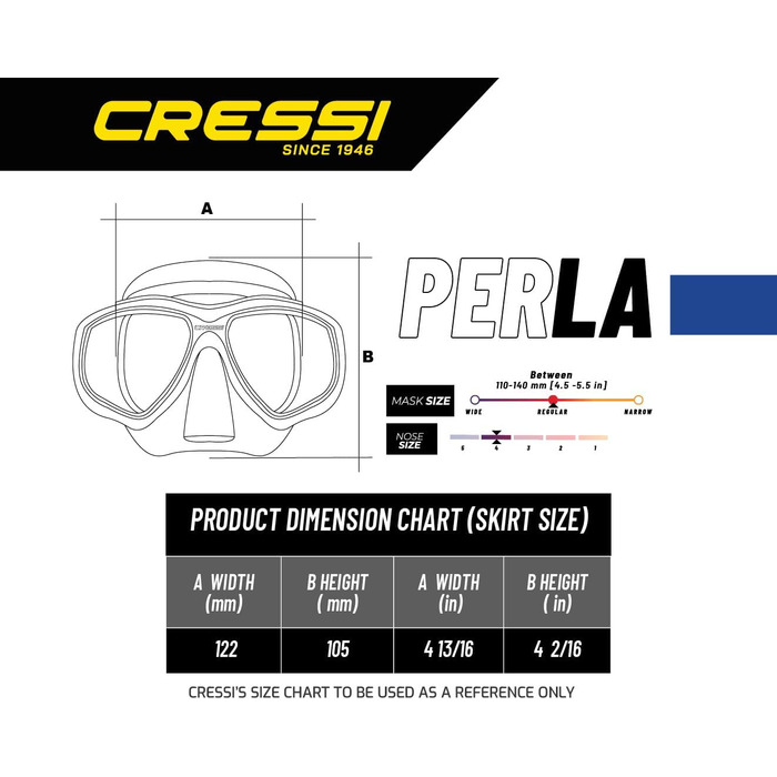Набір для підводного плавання Cressi Perla + Mexico, чорний/синій, універсальний розмір