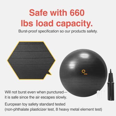 Фітбол Primasole Balance Ball 75 см, чорний - для фітнесу та йоги