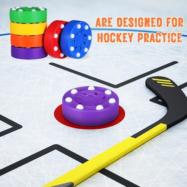 Набір хокейних шайб BESPORTBLE 6 шт. - шайби для вуличного хокею з ABS пластику, для гри в приміщенні та на вулиці, тренування інлайнового хокею - кольорові та неслизькі, для дітей та дорослих