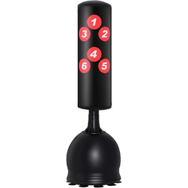 HOMCOM Стендовий боксерський мішок 165см для дорослих, міцний, з основою-присоскою, чорний