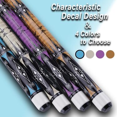 Більярдний кий 19oz з наконечником 13mm, 1/2 Maple, для чоловіків та жінок. Чорний або білий, більярдний кий для пулу