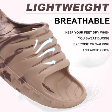 Чоловічі сандалі KuaiLu для відновлення після навантажень, ортопедичні шльопанці від плоскостопості, відкритий носок, спортивні пляжні тапочки (40 EU, камуфляж коричневий)