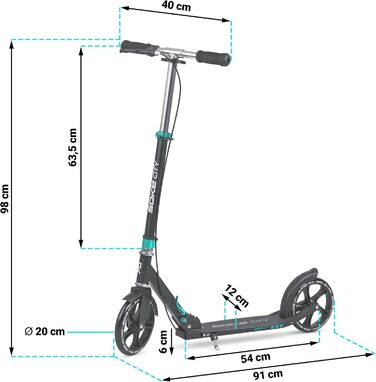 Міський самокат SOKE Cityroller чорно-блакитний - для дорослих та підлітків