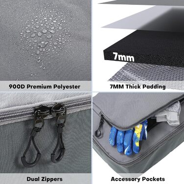 Чохол для сноуборду з повним захистом, водонепроникний, 160 см, міцний поліестер 900D, для сноуборду, лиж, палиць, шолома, взуття. Підходить для перевезення літаком.