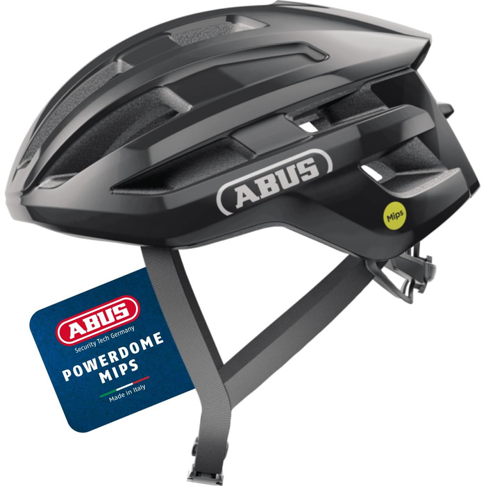 ABUS PowerDome MIPS шолом для велосипеда - легкий шолом з вентиляцією та захистом від ударів, Made in Italy, для жінок та чоловіків, білий (глянцевий білий)