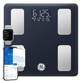 Ваги для тіла Bluetooth Smart: аналізатор жиру, BMI, великий дисплей, точність до 180 кг, чорні