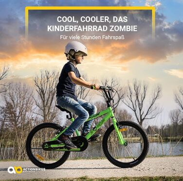Дитяче велосипед Actionbikes Zombie 20 дюймів: V-Brake гальма, захист від бруду, для дітей 2-9 років