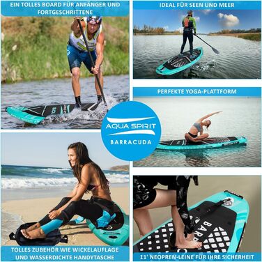 SUP дошка Aqua Spirit надувна 2024, 320x81x15 см, комплект (весло, рюкзак, насос) для початківців/експертів, зелений, гарантія 2 роки