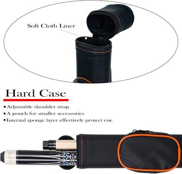 Професійний більярдний кий 58' 2-частинний з жорстким кейсом. Дерево канадський клен, 19/20oz. Набір більярдного кия Pool Stick Set (20oz, CGB-400)