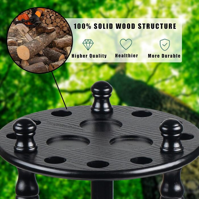 Стійка для більярдних київ Collapsar – підставка для 9 київ, масивна деревина, червона (чорна)