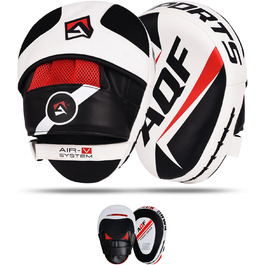 Боксерські рукавички Pratzen Rex Leder: рукавички для ударів, захисні подушки, тренування з самооборони, кікбоксинг, таеквондо, муай-тай (біло-чорні)