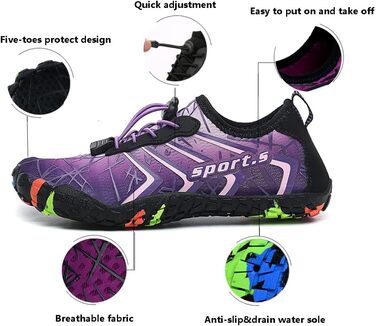 Шкарпетки для плавання Ziitop: чоловічі та жіночі, швидковисихаючі, для пляжу, каякінгу, фітнесу, трейлраннінгу та хайкінгу, унісекс, розмір 35-46