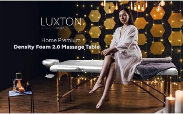 Масажний стіл Luxton Home Premium Foam – портативний, складний, з регулюванням висоти, 183x68 см. Ідеально для дому, салону, тату-майстерні. З аксесуарами та сумкою. Білий.