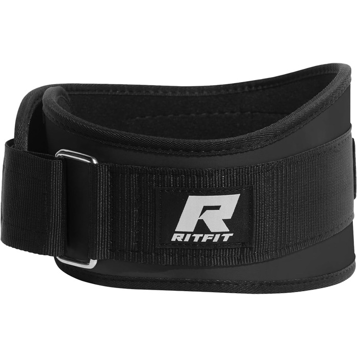 Пояс для важкої атлетики RitFit 6'' (15 см) для чоловіків та жінок, чорний, з липучкою, для пауерліфтингу, бодібілдингу та силових тренувань, розмір S