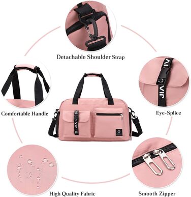 Велика спортивна сумка CORIOS для чоловіків і жінок, дорожня duffle bag з оксфорду, для плавання, фітнесу, тренувань, ручна поклажа з відділенням для взуття, сіра