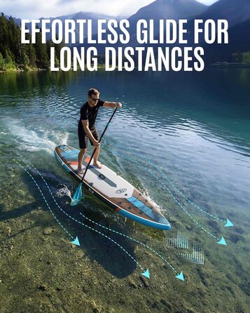 SUP дошка ZLX 350x83 см, набір для Stand Up Paddling, зелена (під дерево), до 200 кг