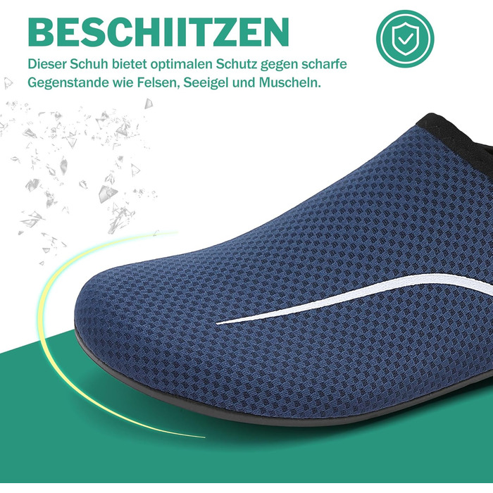 Чоловічі та жіночі шкарпетки для плавання Sixspace – аквашузи, шкарпетки для басейну, пляжні шкарпетки, швидковисихаючі, дихаючі, для серфінгу, йоги, темно-синій (43 EU)