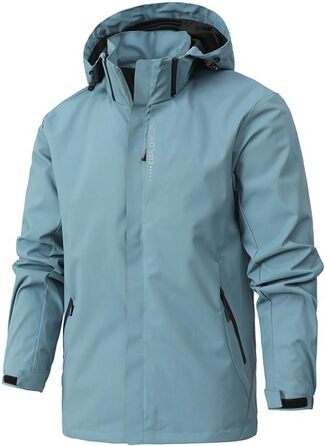 Чоловіча куртка: водонепроникна вітрозахисна софтшел куртка Boberjack, легка, камуфляж, колір: Водяний блакитний (XXL)