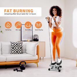 Міні степер Niceday для дому 2-в-1 з тросами - тихий тренажер до 100 кг для тренування ніг, рук та сідниць, регульований опір, компактний фітнес-тренажер