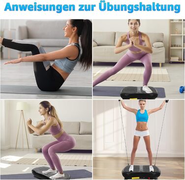 Віброплатформа з Bluetooth, 1-99 рівні інтенсивності, 5 програм для фітнесу вдома для схуднення, м'язового розвитку та тренування всього тіла