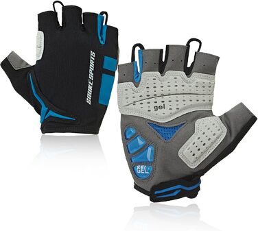 Велосипедні рукавички OuKe для чоловіків та жінок з гелевою підкладкою, дихаючі літні напівпальцеві рукавички для гірського велосипеда, шосе, фітнесу та активного відпочинку (Синій, S)