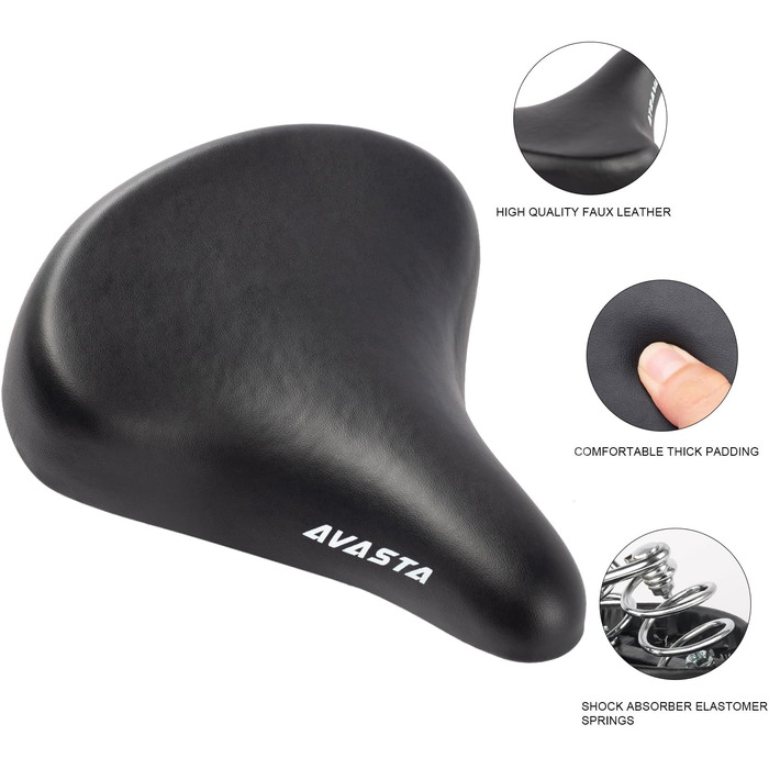 Дитячий велосипедний крісло-сидіння для дівчаток та хлопчиків, водонепроникне, широке, м'яке, з двома амортизаторами, підходить для велосипедів 12, 14, 16, 18, 20 дюймів (MTB, шосе), м'ятно-зелений (чорний)