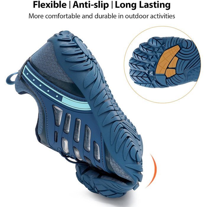 Чоловічі босі кросівки з широкою передньою частиною, Zero Drop, мінімалістичні для воркауту, крос-тренінгу, ходьби, хайкінгу, води, важкої атлетики, босі кросівки (47 EU, Синій)