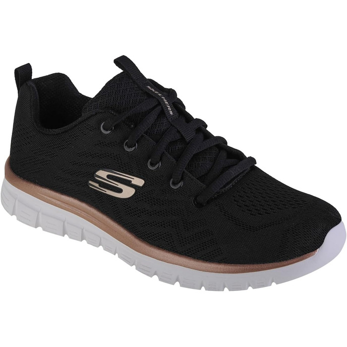 Жіночі кросівки Skechers Graceful Get Connected 1, чорні з золотом, розмір 38.5 EU
