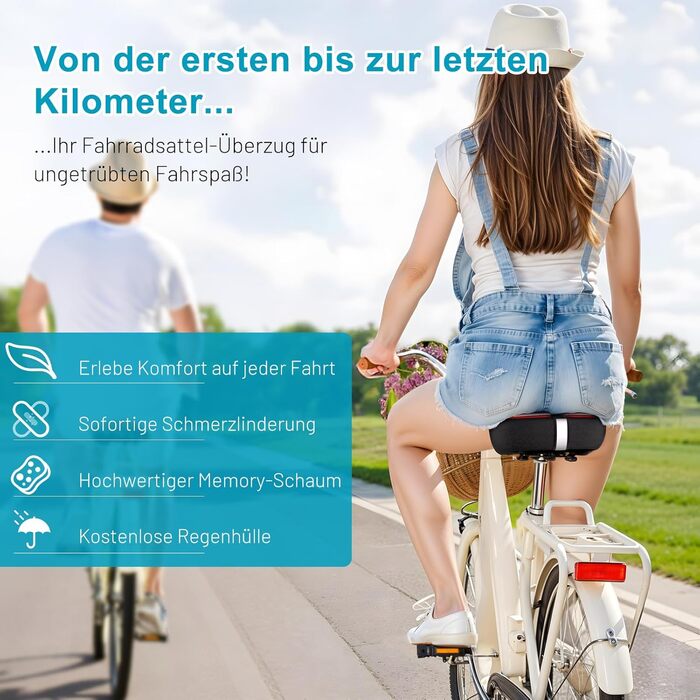 Покриття на велосипедний сідло з двошаровою піною Memory Foam, ергономічне крісло для велосипеда, для жінок та чоловіків. Підходить для більшості велосипедів. Перед покупкою виміряйте сідло. YG57