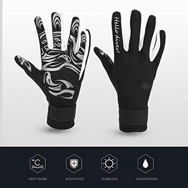 Рукавички для дайвінгу VGEBY1, 2 мм, неопрен, 5 пальців, для дайвінгу та водних видів спорту, чорні, розмір L