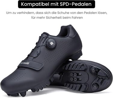 Велосипедні черевики для чоловіків та жінок, MTB, Radsport, сумісні з SPD Cleats, чорні, 44 EU