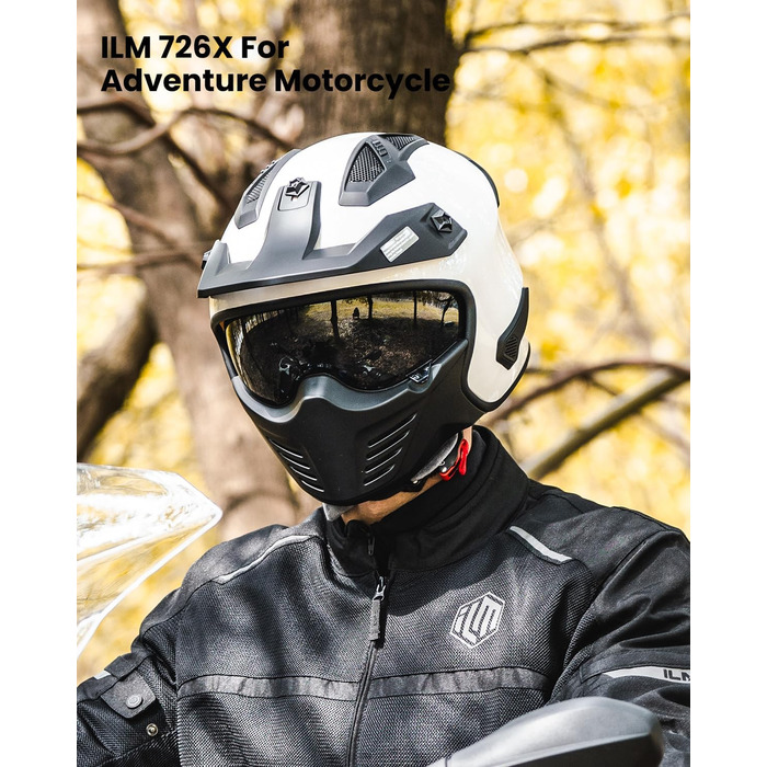 Мотошолом інтегральний IL Helmets 726X для чоловіків, ретро, з візором, ECE, білий, розмір M